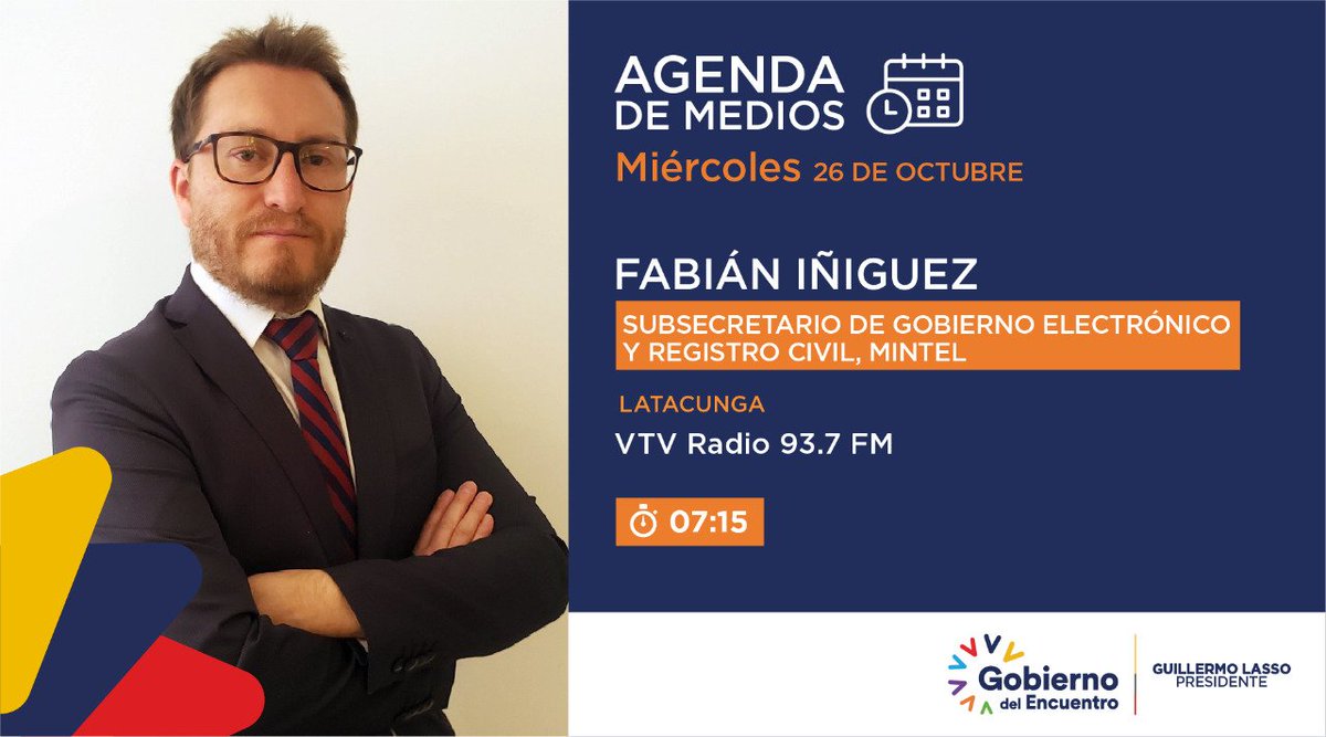 Telecom_Ec's tweet image. #EnMedios | El subsecretario Fabián Iñiguez (@coli6) mantendrá una conversación en #vtv sobre las acciones que implementa @Telecom_Ec en el país.

⏰ 07:15
👉 m.facebook.com/vtvradio93.7fm…

@vmaino