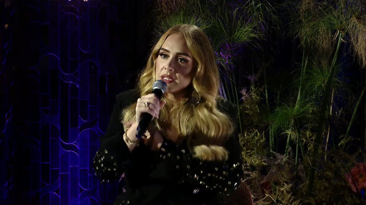 Adele answering questions about the video. #HappyHourWithAdele