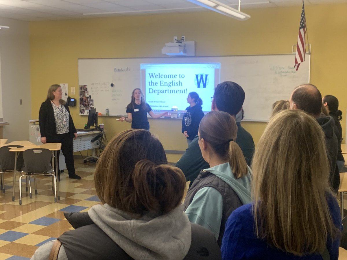 WHSGendron's tweet photo. Wilmington students and staff did a great job highlighting our school to @WilmMiddle parents tonight!  Tonight I witnessed so much pride, joy and enthusiasm for teaching and learning at WHS. Roll Cats! https://t.co/f7UiEvm4XD