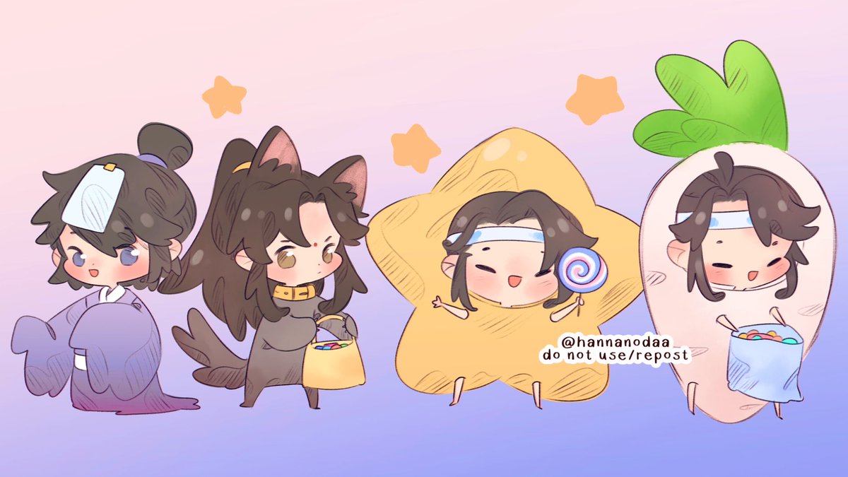 junior quartet but halloween themed! 👻 🐺 🌟 🥬 #mdzs #魔道祖师#忘羨