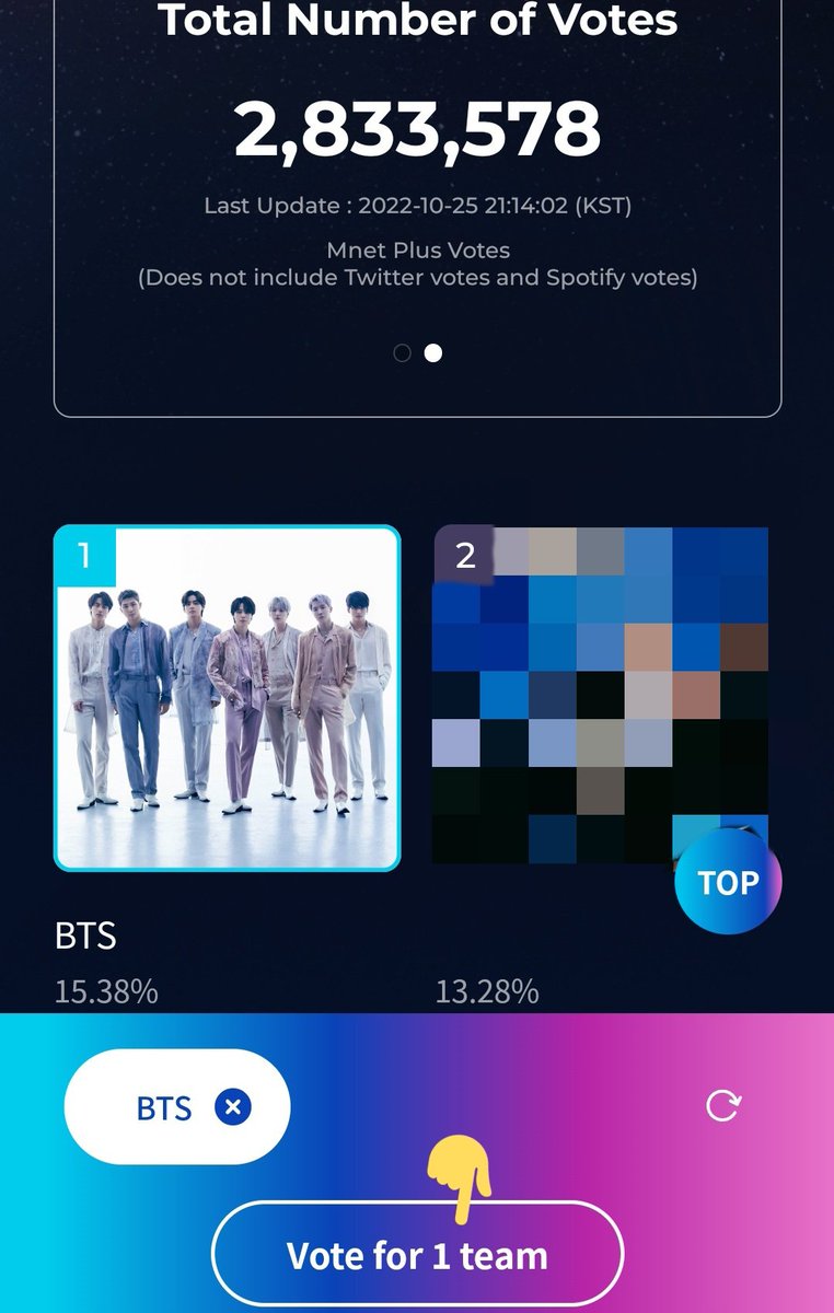 BB_Votaciones's tweet photo. 𝐌𝐀𝐌𝐀🗳️
@BTS_twt

ARMY no olviden votar por BTS en Worldwide Fans' Choice
Mantengámonos el primer lugar 🛡️🚨

Recuerden que es un voto diario por cuenta en el sitio web y 5 votos por cuenta en Spotify 💪🏼
💻https://t.co/OwqKoR8eXM

1 voto diario en TW
#MAMAVOTE #bts https://t.co/w7N9eFuaK2