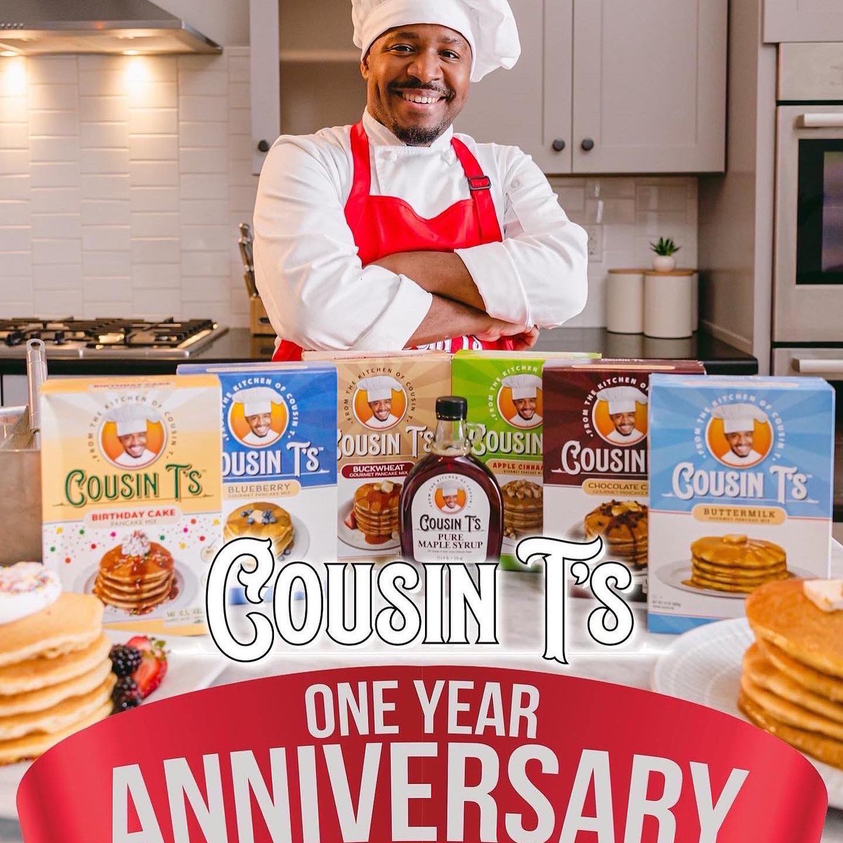 Yes I make Pancakes and I’m very proud it. At least I’m not selling drugs. This month I’m Celebrating my One Year Anniversary of starting CousinT’s. Showing all foster kids all around the world that anything is possible and showing everyone that the American Dream is real!