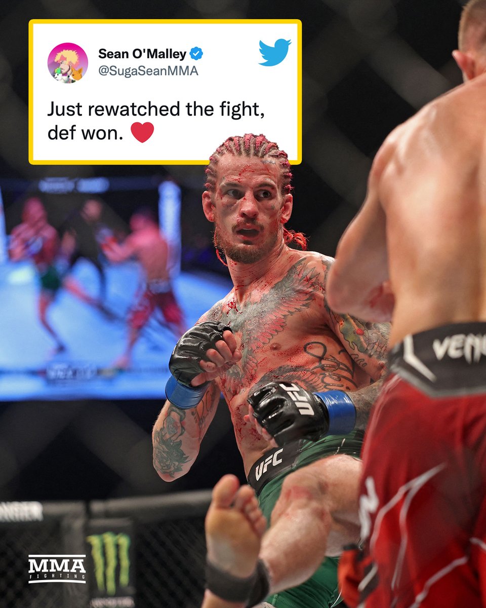 MMAFighting's tweet photo. Sean O'Malley has finally rewatched his fight from #UFC280 https://t.co/e8hOyz90KM