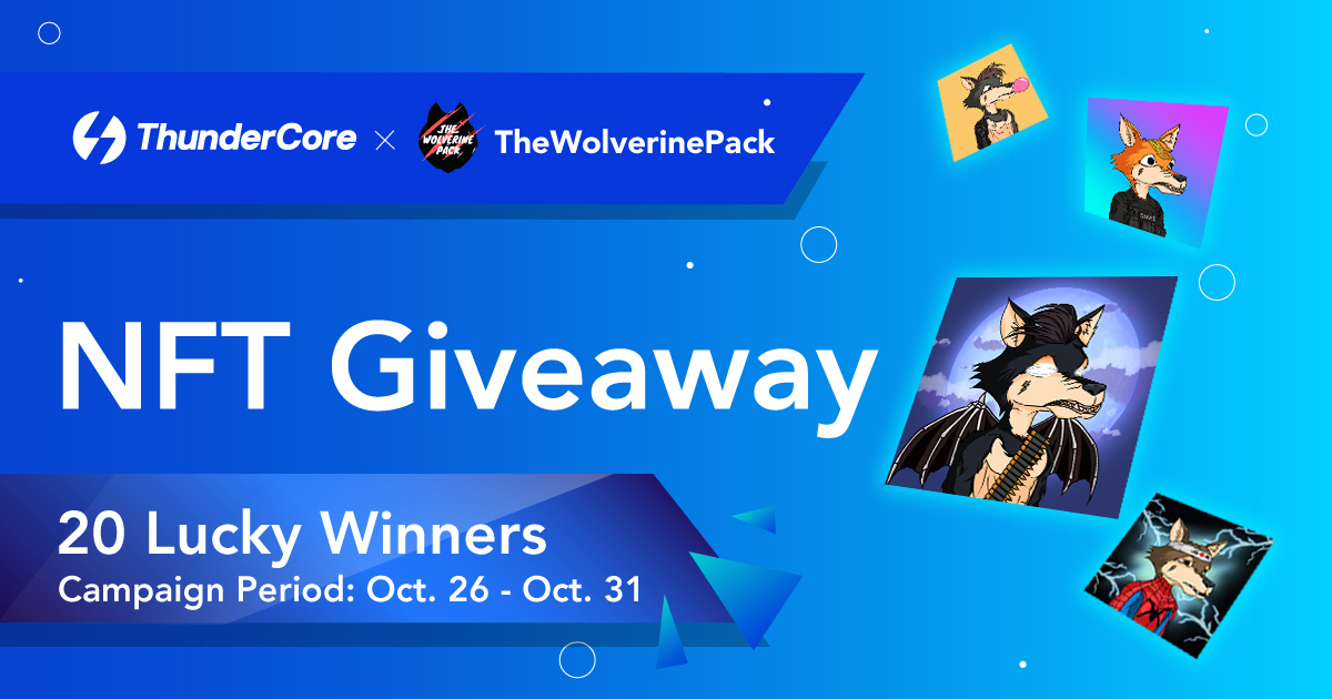 ThunderCoreLab's tweet photo. 🎁Special NFT giveaway with @Wolverine_Pack🐺
 
👯Only for #TTWallet users with the NFT of #200KThundersOnTwitter!
 
To participate👇
https://t.co/jmLIhwb6Xd 
 
20 winners to be selected before ⏰10/31 8:00 AM UTC

Join now!🔥 https://t.co/B3p0CTdbF2