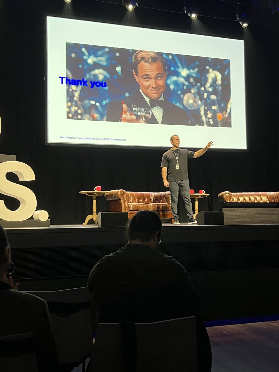 Marco Rosano sharing his perspective on pursuing what you love (Illustrated by gifs): Don’t give up on the idea before you start. Have a “figure it out mentality”&amp; “If you’re really good at something you’ll eventually be in demand- don’t aim at monetising.” <a href="/nobs_events/">NO/BS Conference</a> #passion