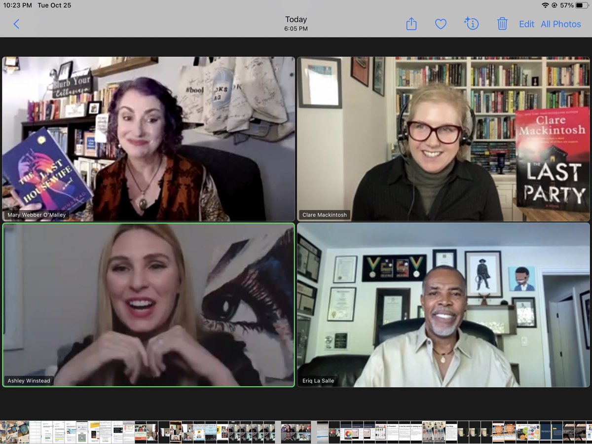 TheLitAdvocate's tweet photo. Webinar WINNER tonight! A fab discussion with @Sourcebooks authors @ashleywinstead, @claremackint0sh & @EriqLaSalle23, chatting about their seasonally scary suspense titles. Thrills, chills, & 3 terrific books! π₯³ππ #TheLastHousewife #TheLastParty #LawsofDepravity @SBKSLibrary https://t.co/n6udQ0Ogpx
