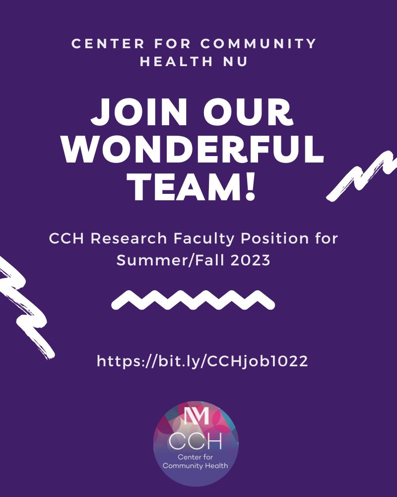 Interested in working for CCH? You're in luck! CCH is offering a community-engaged research position beginning in Summer/Fall of 2023, centering community collaboration to co-design, conduct, & share research benefitting health-equity. More information: bit.ly/CCHjob1022