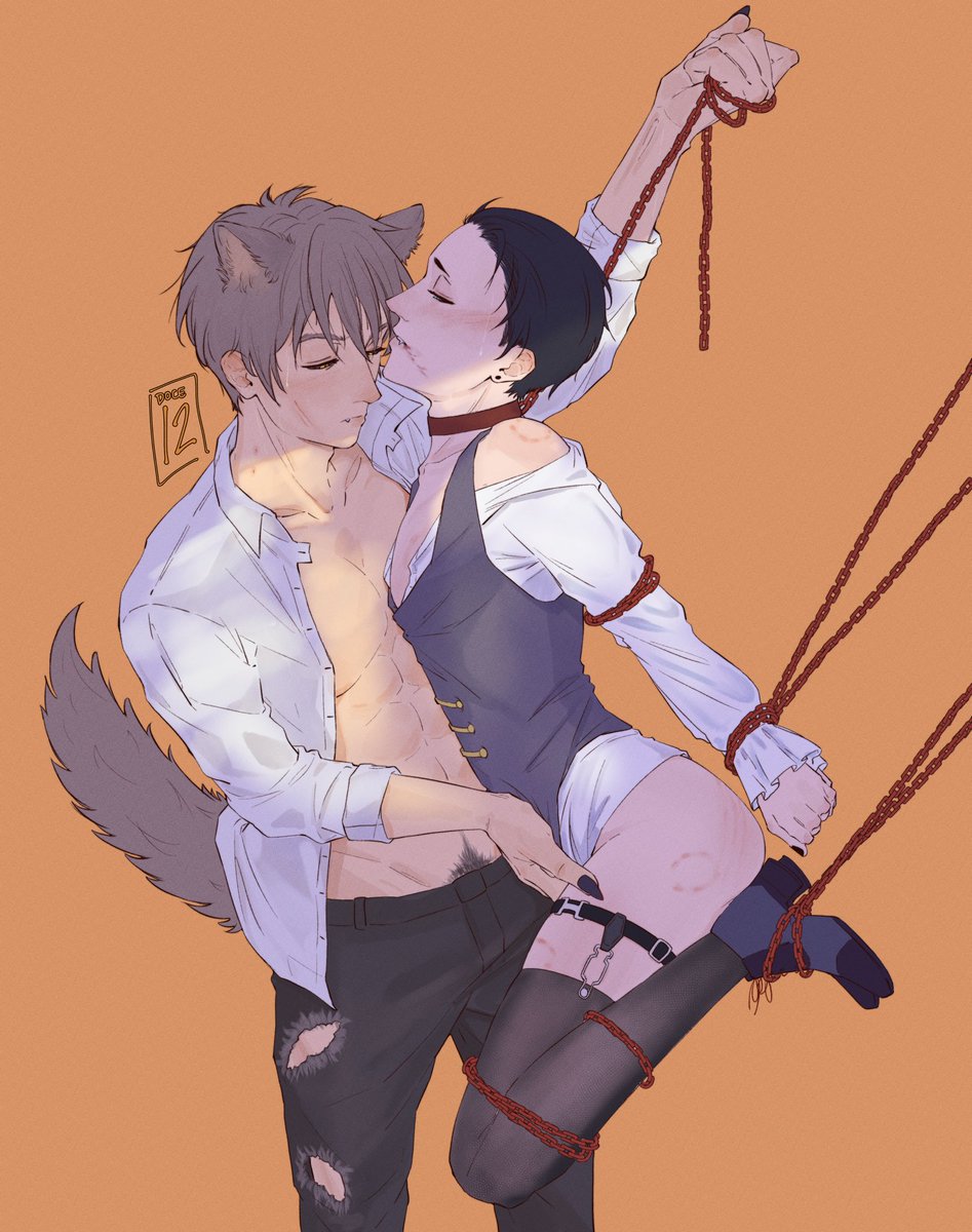 12_D0C3's tweet photo. tw // nsfw 
day 25 - chains and collar #fkbootober2022 https://t.co/zM1CYHmOGX