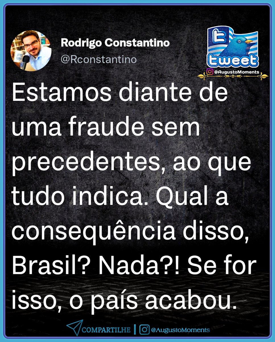 AugustoMoments's tweet photo. 𖣔 É revoltante! 😡😤🤬
⠀ Deixe sua Opinião abaixo nos Comentários ⬇️💬✍🏻
⠀
◆⠀◆⠀◆
⠀
Link do Post em nosso Instagram:
https://t.co/LSWaofJxzq

#Eleicoes2022 #Eleicoes2022 #SegundoTurno https://t.co/uvPJAQEOb1