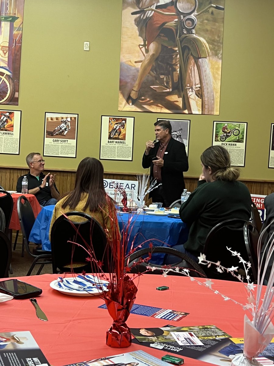 JoelMiller4IA's tweet photo. Spoke to @JonesCountyDems on Sunday evening along with @Norwood4Iowa Great crowd! Great pie auction! Fun time! #GoBlueIn22 Do you have a plan to vote? #BeAVoter https://t.co/5SoYZIe6RU