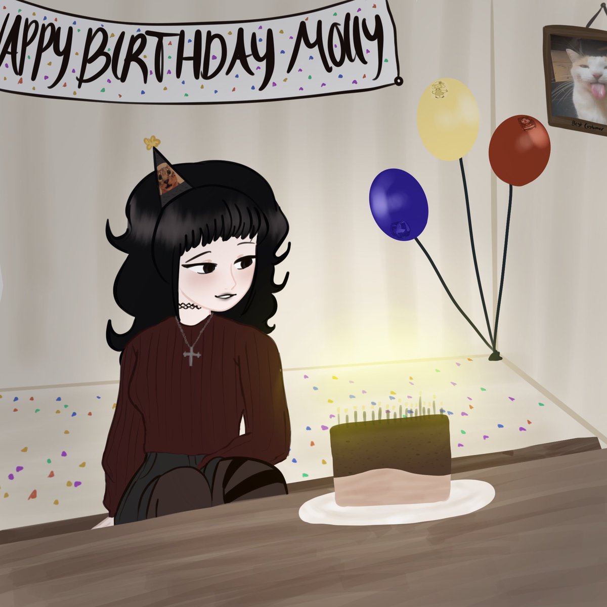 Ma_cheri_e's tweet photo. Hello this is so late but happy birthday ⁦@mvjiika⁩ ! 
#art #digitalart #drawing #persona #personaart #fanart https://t.co/qP8Ld615O0