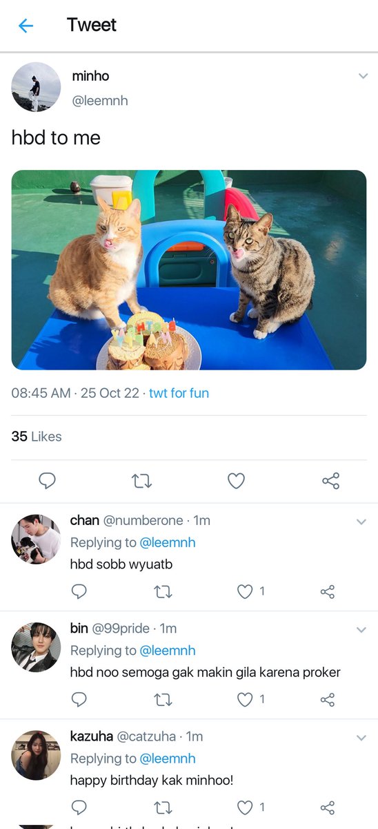 cakafiles's tweet photo. minsung two tweets au 

spesial ultah kakak :D https://t.co/TqQgUlyJwR