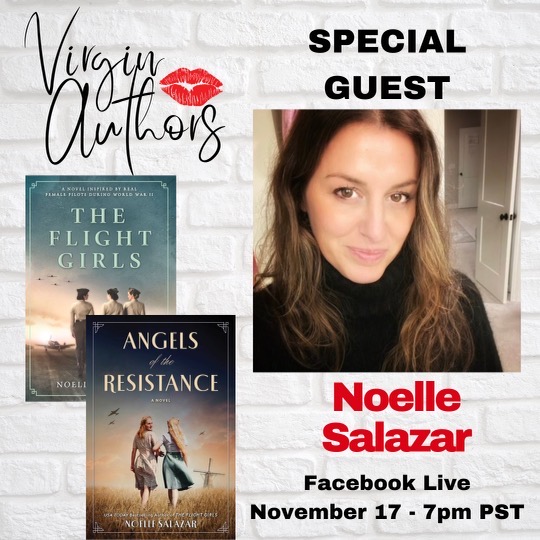 Noelle Salazar on @VirginAuthors FaceBook Live!! Join us on Third Thursday when Noelle chats about her path to publishing and the follow-up release to her amazing debut novel. 
#TheFlightGirls #AngelsoftheResistance #NoelleSalazar