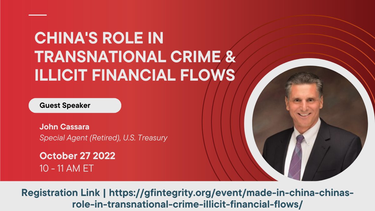 Join us tomorrow morning for the event "China's Role in Transnational Crime &amp; Illicit Financial Flows"

For more information about the event and to register, head to: gfintegrity.org/event/made-in-…