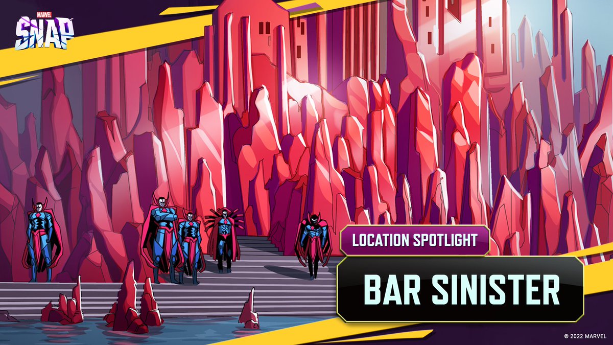 There's a certain aura about this Featured Location...

Bar Sinister - When you play a card here, fill this location with copies of it.

What sinister strategies will you use to get the edge?
😈