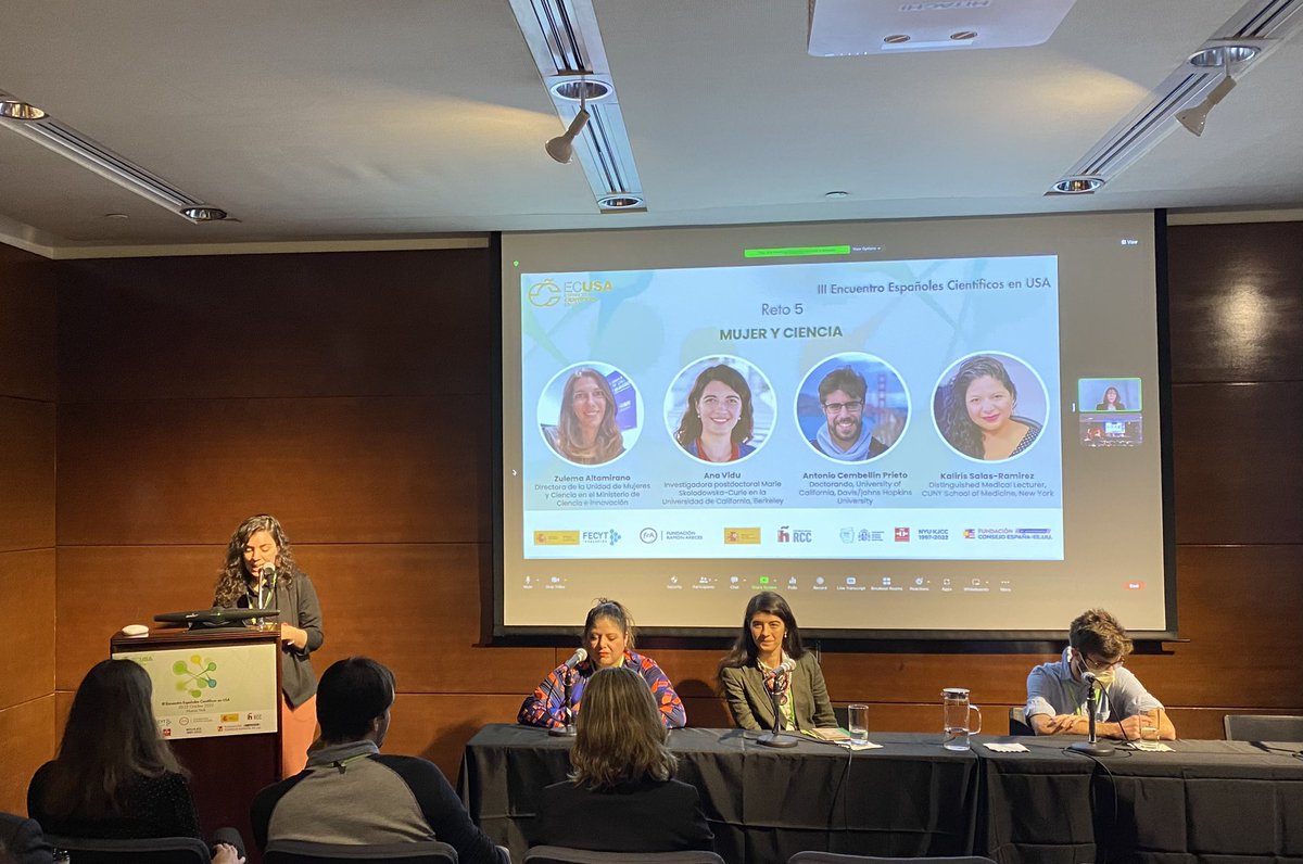 An absolute pleasure to share this #roundtable discussion about #womeninscience with @anavidu, @ZulemaAltam & @DrKYSR. Last week at @comunidadECUSA III #encuentroECUSA in #NYC, moderated and organized by @zabaleta_nerea, @AbaldeLeire, @Jai_Ibarrola & @CarmenMorcelle