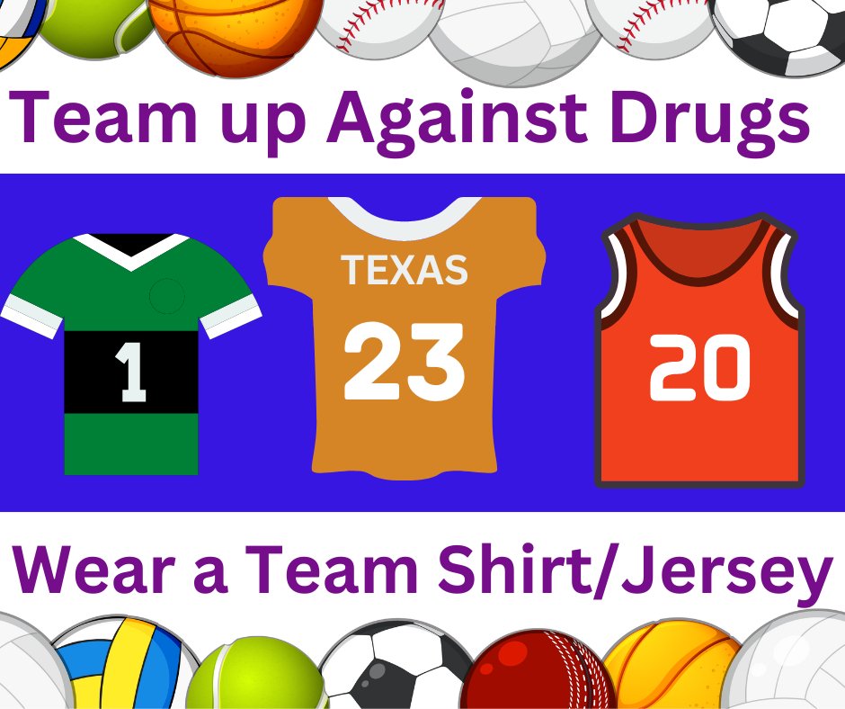 Show your team spirit Wednesday, Oct. 26th, and celebrate with us a drug free life @ManorISD