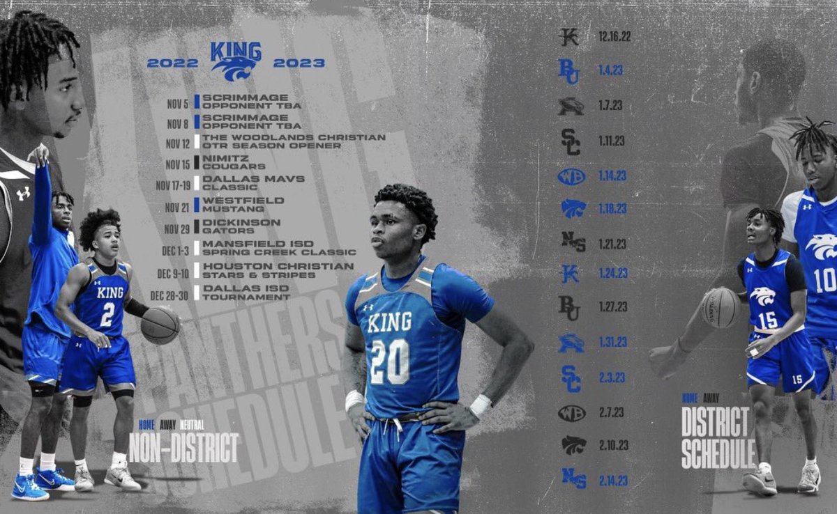 TroyAndersJr1's tweet photo. Schedule for this year 💙 Time to handle business 🏀 @KingHoopers https://t.co/NKySy7eDew