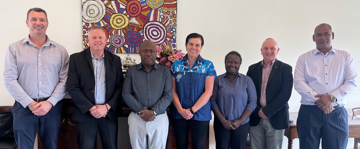 AIPMManly's tweet photo. It was our pleasure to host the Solomon Islands Police Commissioner Mostyn Mangau, Police Minister Anthony Veke and Permanent Secretary Karen Galokale today. We discussed our @PacificFaculty and the leadership programs helping to strengthen leadership capabilities in the Pacific. https://t.co/cggeIctIYg