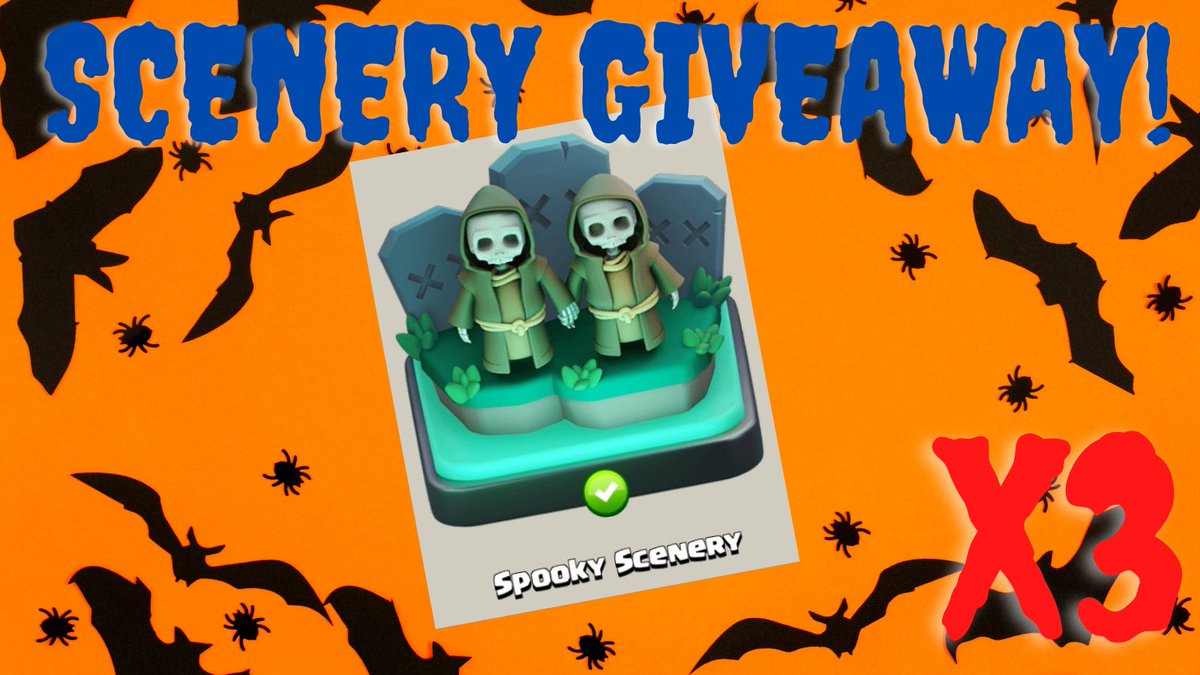 TomNub_'s tweet photo. Give Away Time Again! #clashofclans #giveaway

🎁Halloween Giveaway! Spooky Scenery x3! (Must Have PayPal)🎁

⬇️Follow Steps To Enter⬇️

✅Like This Post✅
✅Follow Me✅
✅Retweet✅
✅Tag a Friend✅
⚔️Optional, Follow My TikTok! https://t.co/CF79d0K3lm ⚔️

Ends Oct 30th 10pm EST! https://t.co/PHA3IDBVEr
