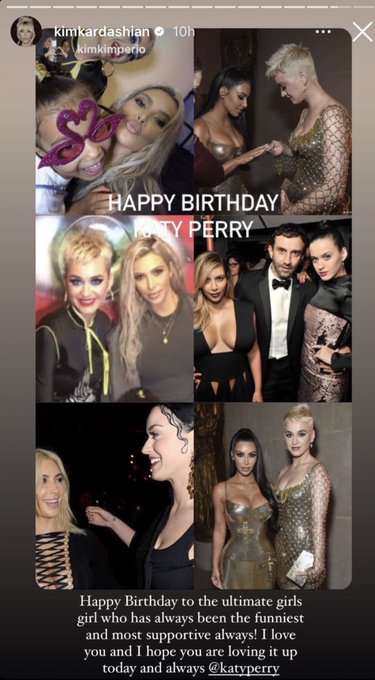 Kim Kardashian wishes Katy Perry a happy birthday via Instagram   