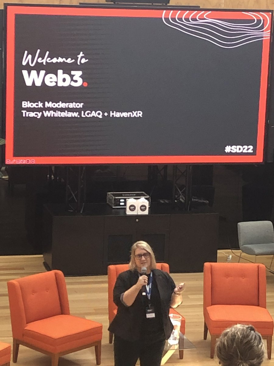 GadgetGirlTracy's tweet photo. Thanks to the legends at @SD_BNE for inviting me to moderate the Web3.0 block. So much to talk about! So many amazing panellists and experts. Wow. #sd22 #somethingdigital #metaverse #havenxr #crypto #NFTs https://t.co/bpiBlS0QgA