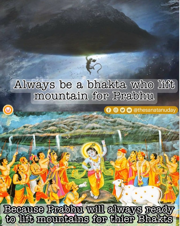 TheSanatanUday's tweet photo. On this day, Shri Krishna saved Villagers from Devraj Indra's anger by lifting Govardhan Parvat on his small finger. He never betrays his Bhakts.

May Dwarkadhish bless you with health, wealth and prosperity on this holy occasion of Goverdhan Pooja.
#GoverdhanPuja2022 https://t.co/FcYhN0eSuS