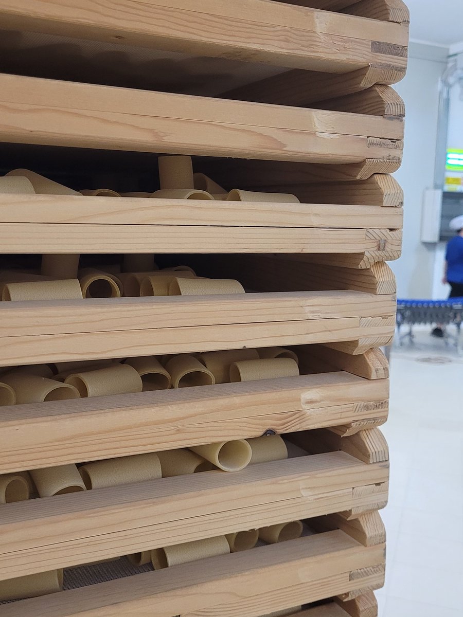 PastaFiorillo's tweet photo. Today we are working on our organic paccheri lisci obtained using nothing but organic 100% Italian durum wheat semolina. Che spettacolo!!  #pasta #italianfood #paccheri #eating #healthy #organicfood #Calabria #Sustainability https://t.co/pu7aUv81ZG