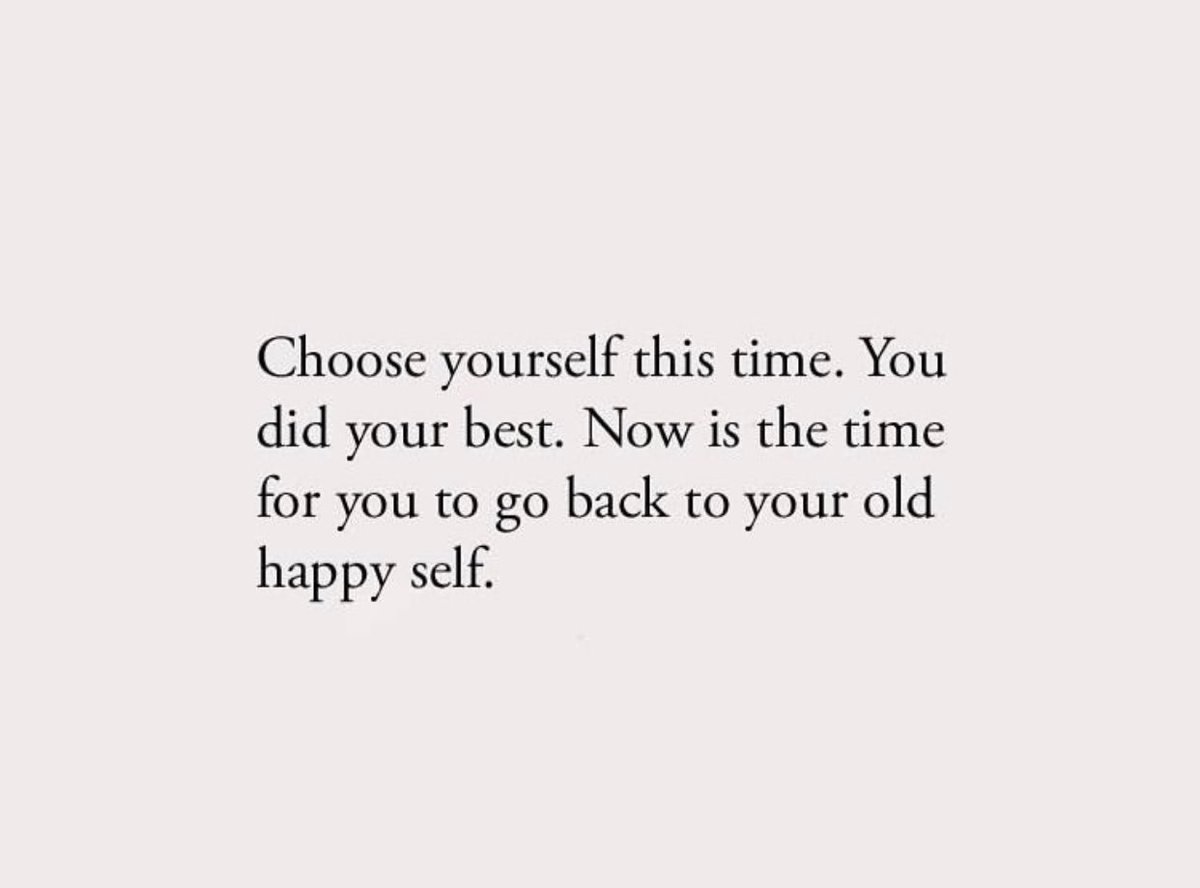 choose yourself this time.