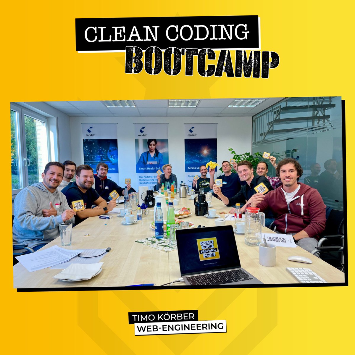 timokoerber's tweet image. First Clean Coding Bootcamp accomplished!!! 💪🏼
Much thanks to all the developers of Condat AG for the great day of discussing Clean Code and efficient software development 🚀
#cleancoding #cleancodingbootcamp