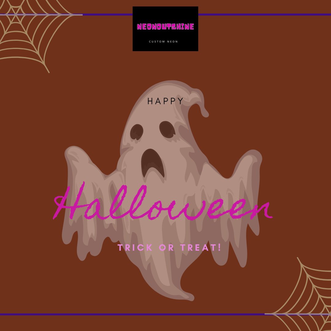NeonOutshine's tweet photo. Come let's trick or treat with us!🎃👻
#Neon #custom #custommade #design #technology #interiordesign #decor #decoration #walldecor #bars 
#art #artsandcrafts #Halloween2022 #Halloween https://t.co/18j4ZFB7Uf