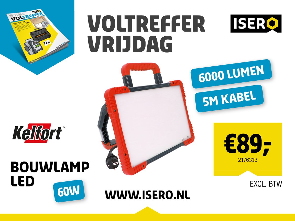Voltreffer Vrijdag!

Robuuste werklamp met 2 extra stopcontacten op de achterkant 💪 🔌🔌

Meer info of direct bestellen:
➡️ bit.ly/3Cw97AY ⬅️