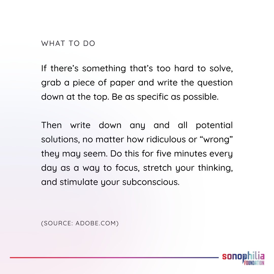 TheSonophilian's tweet image. Here's your creativity exercise for the day!

Have you tried our previously recommended ones? Let us know what you think in the comments below!

#sonophilia #sonophiliafoundation #creativity #exercise #boostyourcreativity