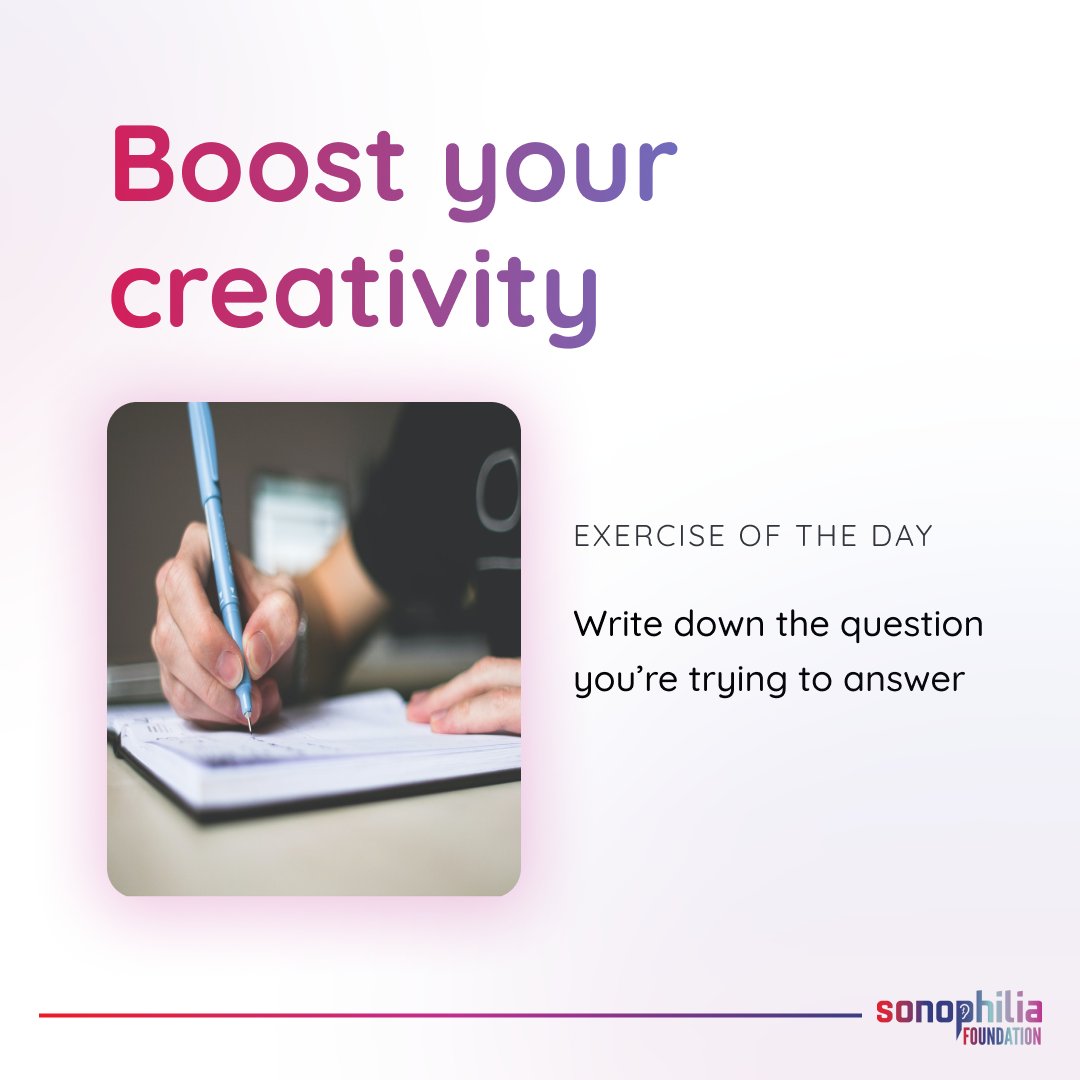 TheSonophilian's tweet image. Here's your creativity exercise for the day!

Have you tried our previously recommended ones? Let us know what you think in the comments below!

#sonophilia #sonophiliafoundation #creativity #exercise #boostyourcreativity