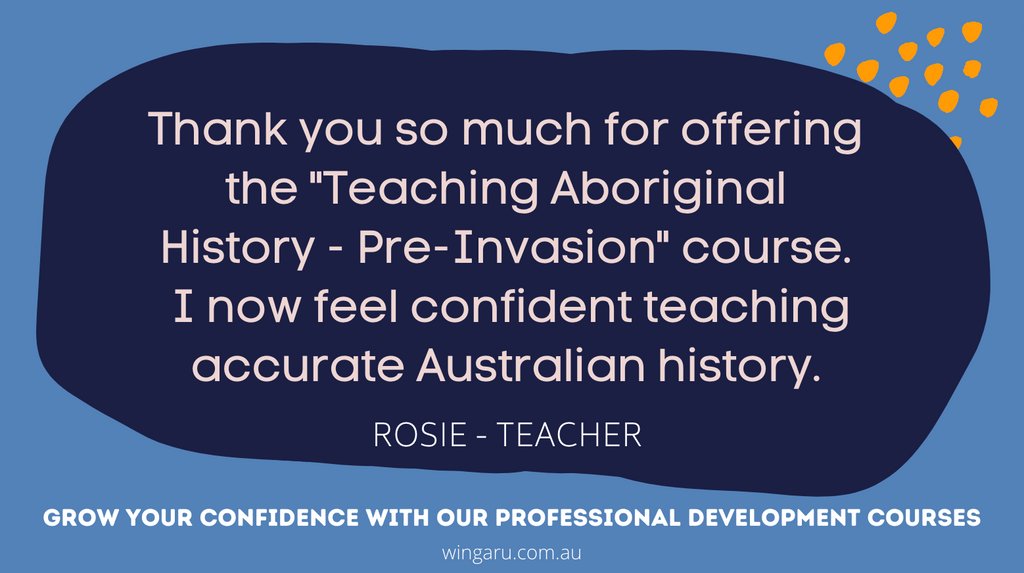 Build your knowledge at your pace with our online #ProfessionalDevelopment courses. Our courses are designed and delivered by #Aboriginal educators and meet the Australian Professional Standards for Teachers.

Visit wingaru.com.au/wingaru-teach.… to learn more about our courses.