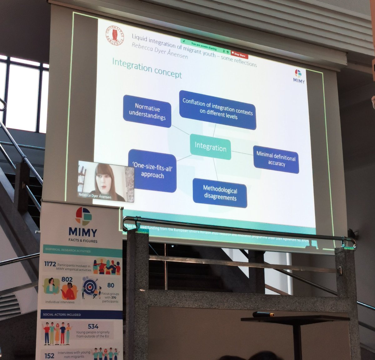 ▶️ 2nd day of the MIMY Final Conference has started with a #keynote on " #liquidintegration of migrant youth - some reflections" by Rebecca Dyer Anensen 🙌

#H2020 #migrantintegration