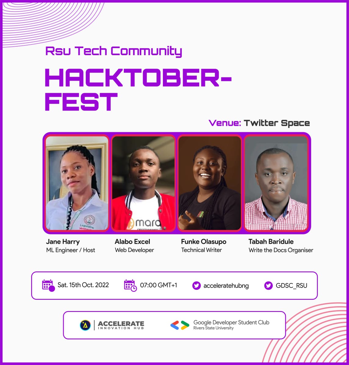 Acceleratehubng's tweet photo. Hacktoberfest is a month-long celebration of open-source software that encourages participation in giving back to the open-source community. Developers get involved by participating in open-source projects. https://t.co/pvxMElWjbT