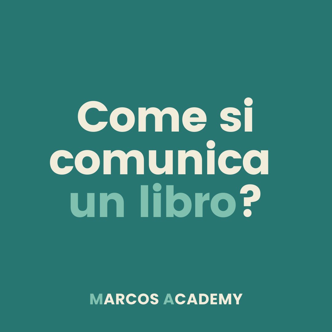 Marcoseditore's tweet photo. Quali modi, tempi e strumenti per comunicare un libro, oggi?

Il 7 novembre inizia la nuova edizione di 
COME SI COMUNICA UN LIBRO?
#MarcosAcademy

❗️Early booking entro il 24 ottobre
https://t.co/RThpw1dxqC https://t.co/TuK4cUKrF9