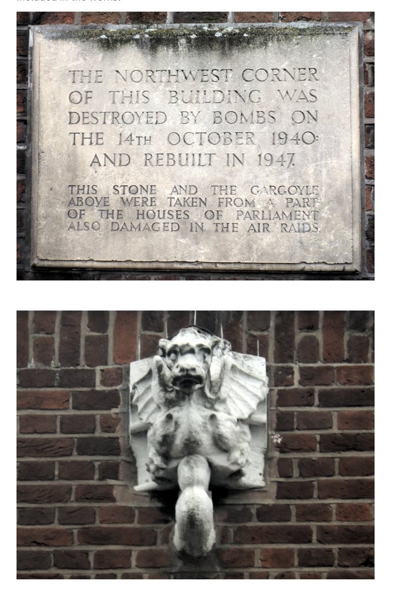 OTD 14 October 1940 Millstream House on Jamaica Rd was badly damaged during a bombing raid When repaired in 1947 the commemorative stone & the gargoyle incorporated into the building were salvaged from the Houses of Parliament also damaged in the raids 📷credit @james_hatts