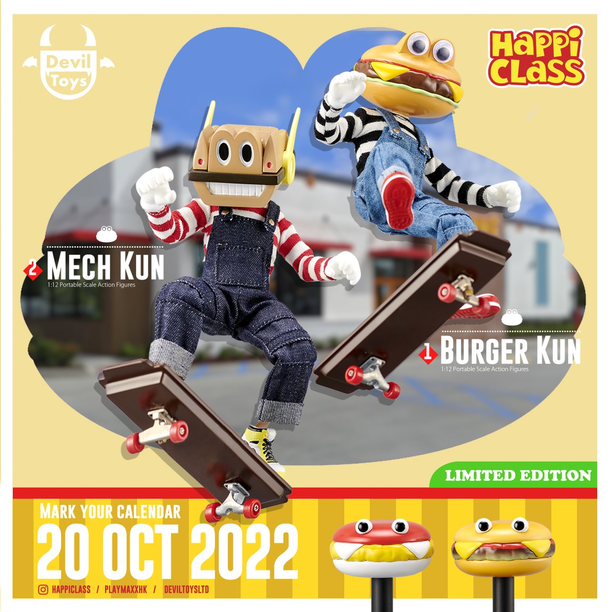 deviltoysltd's tweet photo. BURGER KUN And his friends are getting into the 1:12 action figure universe! Stay tuned!
#burgerkun
#deviltoys
#actionfigure
#herocross
#hamburger
#toys
#vintage
#fastfood
#happiclass
#toycollector
#玩具迷
#happytown
#快餐店
#漢堡 https://t.co/8Z8orBTe9E