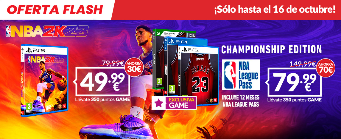 VideojuegosGAME's tweet photo. 🏀 ¡Aprovecha ya y hazte con #NBA2K23 en GAME a precio de escándalo! 🏀

➡ NBA 2K23 CHAMPIONSHIP EDITION para PS5, PS4 y XBOX con 12 meses de NBA LEAGUE PASS (valorado en más de 100€) y contenido extra por 79,99€.
➡ NBA 2K23 para PS5 por 49,99€.

https://t.co/hESAqaFvri https://t.co/oSPViSbkD8