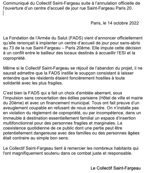 Comité de mobilisation Saint-Fargeau Paris 20 tweet media