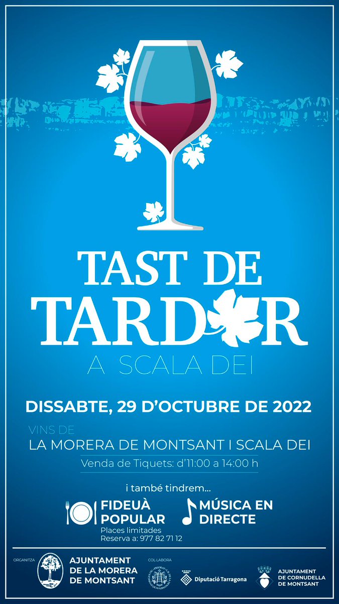 🍷 Les activitats a les viles de la DOQ Priorat no s'aturen. Us esperem dissabte 29 d'octubre a Scala Dei, amb tasts dels vins elaborats pels cellers d'aquestes viles de la DOQ Priorat. #VilesDOQPriorat #DOQPriorat #Elsnomsdelaterra #EscalaDei #ScalaDei