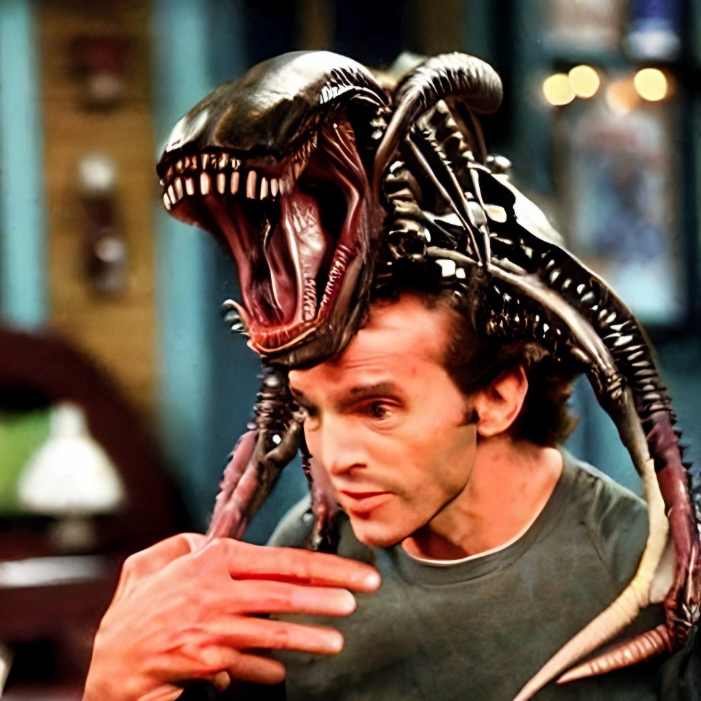 _RottingAway_'s tweet image. Alien Xenomorph as guest star in Friends
#Stablediffusion #stablediffusionart #stablediffusiongui #nmkd #ai #aigenerated