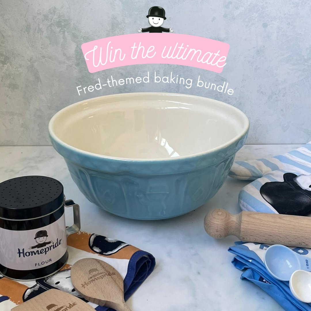 In honour of #NationalBakingWeek. You could win a special Fred-themed baking bundle. 

To win;

❤️ Like this post
📱 Make sure you are following us (@homepridebaking)
🏷️ Tag a friend

T&amp;C's apply - homepridebaking.co.uk/pages/homeprid…

#nationalbakingweek2022 #win #bakewithhomepride