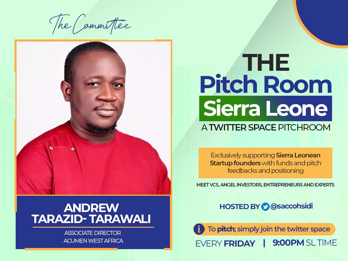saccohsidi's tweet photo. Tonight @ 9:00pm GMT The PITCHROOM SL returns.

Set a reminder and RT

@kibobofred @yakamajones @Gerry28521012 @AlfredMbeteh @Evamid @TaphieChiganga @obioma_vu @yulisa_ahmadu @omar_fofanah @ChidinmaOkoli_ @tarawali @SabraJawar446 

Follow link below 👇 

https://t.co/2uAiWJrIf3 https://t.co/l2lU9jevUu
