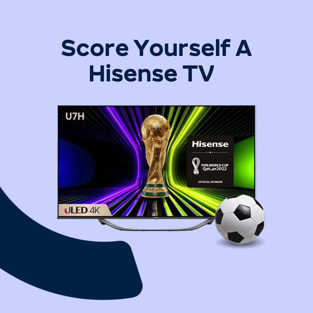 WIN a <a href="/HisenseUK/">Hisense UK</a> ULED 55" Smart 4K Ultra HD TV 📺

Score yourself a new TV to create the ultimate football viewing setup at home!

To enter:
👍 Like this post 
💭 Comment a ⚽

T&amp;Cs > bit.ly/3CXcfHh

Competition ends 17/10/22