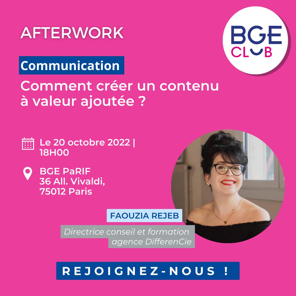 BGEPaRIF's tweet photo. Déployez un contenu digital à forte valeur ajoutée pour votre activité ! Inscrivez-vous au prochain évènement du #BGEClub pour découvrir tous les secrets de la création de contenu et imaginer une approche adaptée à votre activité 👉 https://t.co/F9C6tyZMVN https://t.co/PkAmg0svlP