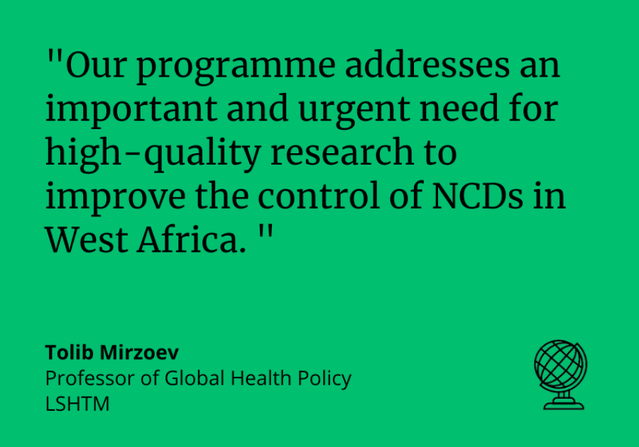 LSHTM's tweet photo. 🎉 Delighted to be partners in new centre to tackle #NCDs in West Africa 🌍

Thanks to @NIHRglobal funding, the team will develop research capacity &amp; inform improved prevention, diagnosis and treatment 🔬💉

👉https://t.co/rW6SZPBY3O

@LSHTM_CGCC @NIHRresearch #StopNCD https://t.co/EFVl3i5xO0