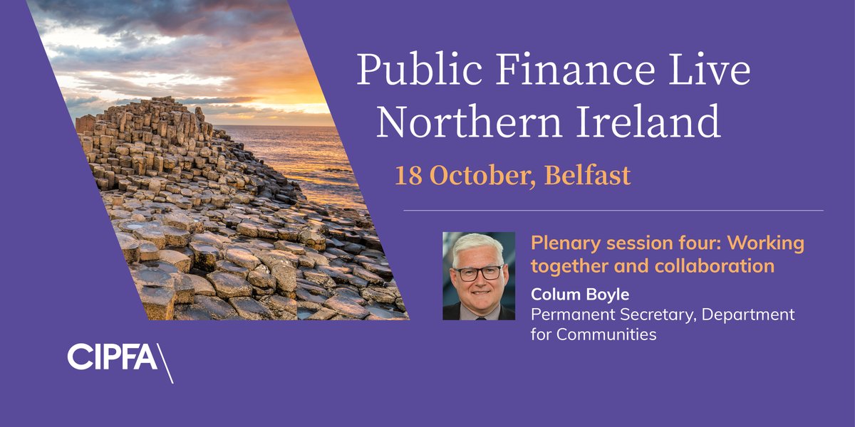 CIPFA's tweet photo. Colum Boyle will deliver the fourth plenary session at Public Finance Live Northern Ireland and wil focus on the importance of collaboration.
Book your place now > https://t.co/uQFb3DMJc1
#CIPFANI #NorthernIreland #publicsector #publicfinance https://t.co/crBPo4MGgI